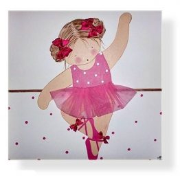 cuadros infantiles bailarinas personalizados con nombre artesanales lienzos decoracion regalos bebes ninos ninas blaucasa