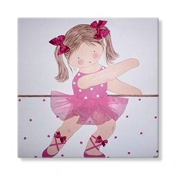 cuadros infantiles bailarinas personalizados con nombre artesanales lienzos decoracion regalos bebes ninos ninas blaucasa