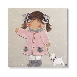 cuadros infantiles personalizados con nombre artesanales lienzos decoracion regalos bebes niños niñas blaucasa perrito