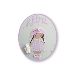 placas para puertas infantiles personalizadas con nombre bebe decorativa artesanal nina nino regalos originales blaucasa pamela gorrito osito