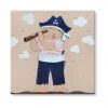 cuadros infantiles niño pirata loro pintura personalizado con nombre gorro telescopio