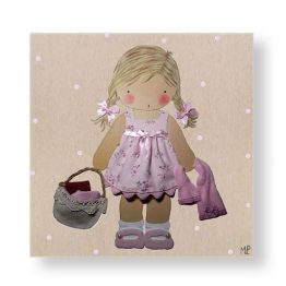 Cuadros Infantiles Originales Personalizados Niña cesto y toallas