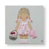 Cuadros Infantiles Originales Personalizados Niña cesto y toallas
