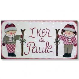 cuadros infantiles esqui personalizados con nombre artesanales lienzos decoracion regalos bebes ninos ninas blaucasa