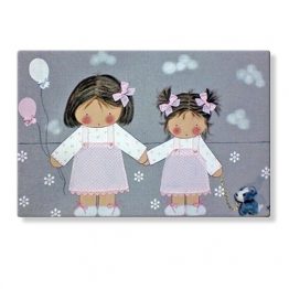 cuadros infantiles personalizados con nombre artesanales lienzos decoracion regalos bebes niños niñas blaucasa hermanos