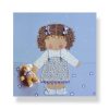Cuadro Infantil pelo rizado osito azul Personalizados Niña Osito