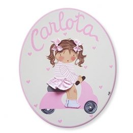 placa para puerta niña vespa