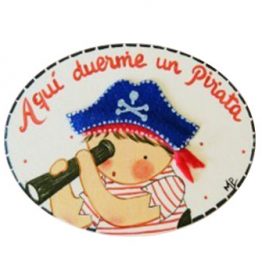 placas para puertas intantiles personalizadas con nombre bebe decorativa artesanal niña niño regalos originales blaucasa pirata niño