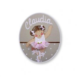 placas para puertas infantiles personalizadas con nombre bebe decorativa artesanal nina nino regalos originales bailarina ballet