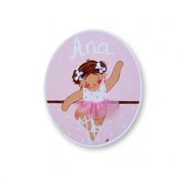 placas para puertas infantiles personalizadas con nombre bebe decorativa artesanal nina nino regalos originales bailarina ballet