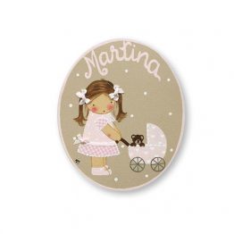 placas para puertas infantiles personalizadas con nombre bebe decorativa artesanal nina nino regalos originales blaucasa carrito