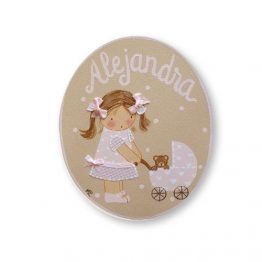 placas para puertas infantiles personalizadas con nombre bebe decorativa artesanal nina nino regalos originales blaucasa carrito