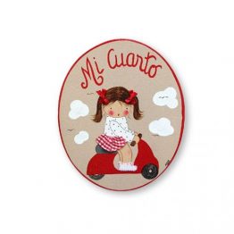 placas para puertas infantiles personalizadas con nombre bebe decorativa artesanal nina nino regalos originales vespa moto