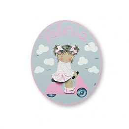placas para puertas infantiles personalizadas con nombre bebe decorativa artesanal nina nino regalos originales vespa moto