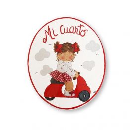 placas para puertas infantiles personalizadas con nombre bebe decorativa artesanal nina nino regalos originales vespa moto