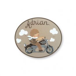 placas para puertas infantiles personalizadas con nombre bebe decorativa artesanal nina nino regalos originales harley moto