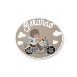 placas para puertas infantiles personalizadas con nombre bebe decorativa artesanal nina nino regalos originales harley moto