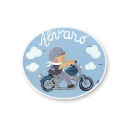 placas para puertas infantiles personalizadas con nombre bebe decorativa artesanal nina nino regalos originales harley moto