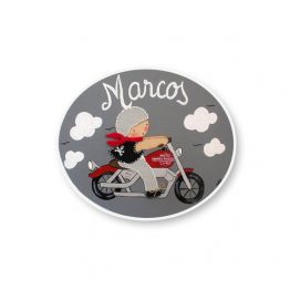 placas para puertas infantiles personalizadas con nombre bebe decorativa artesanal nina nino regalos originales harley moto