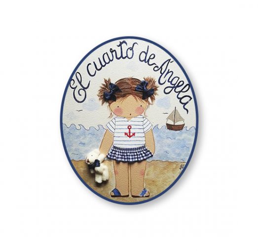placas para puertas infantiles personalizadas con nombre bebe decorativa artesanal nina nino regalos originales playa