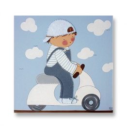 Cuadros Infantiles Originales Personalizados Niño Moto