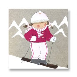 Cuadros Infantiles Originales Personalizados Niña Esquiadora