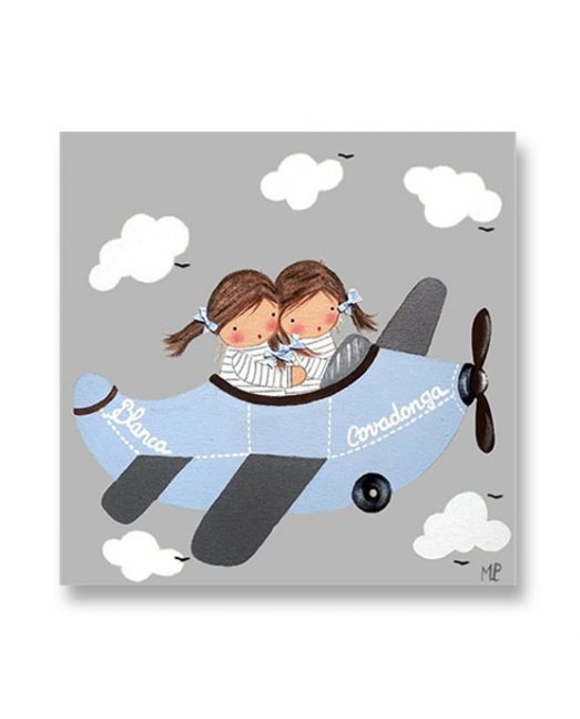 Cuadros infantiles Originales Personalizados Avion Niñas
