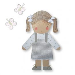 silueta de madera infantil niña coletas