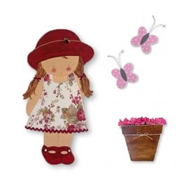siluetas infantiles de madera personalizadas artesanales para regalos originales niña niño bebe imagenes blaucasa pamela con mariposas