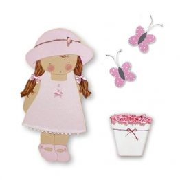 siluetas infantiles de madera personalizadas artesanales para regalos originales niña niño bebe imagenes blaucasa pamela con mariposas