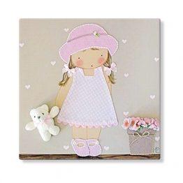 cuadros infantiles personalizados con nombre artesanales lienzos decoracion regalos bebes niños niñas blaucasa pamela maceta