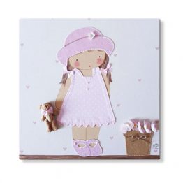 cuadros infantiles personalizados con nombre artesanales lienzos decoracion regalos bebes niños niñas blaucasa pamela maceta