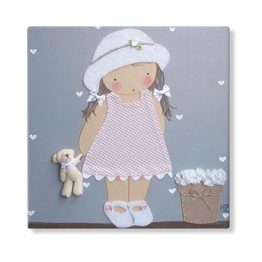 cuadros infantiles personalizados con nombre artesanales lienzos decoracion regalos bebes niños niñas blaucasa pamela maceta