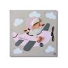 Cuadro Infantil Personalizado: Niña en Avión Rosa