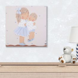 Cuadro de hermanas y hermanos abrazados