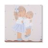 cuadros infantiles personalizados con nombre artesanales lienzos decoracion regalos bebes niños niñas blaucasa hermanas abrazadas