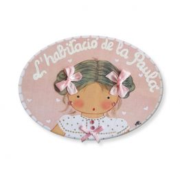 placa para puerta niña rosa