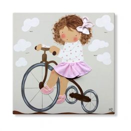 cuadros infantiles personalizados con nombre artesanales lienzos decoracion regalos bebes niños niñas blaucasa triciclo