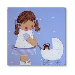 cuadros infantiles personalizados con nombre artesanales lienzos decoracion regalos bebes niños niñas blaucasa carrito