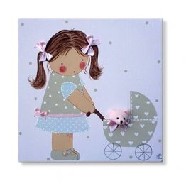 cuadros infantiles personalizados con nombre artesanales lienzos decoracion regalos bebes niños niñas blaucasa carrito