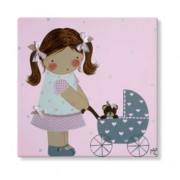 cuadros infantiles personalizados con nombre artesanales lienzos decoracion regalos bebes niños niñas blaucasa carrito
