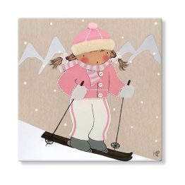 cuadros infantiles personalizados con nombre artesanales lienzos decoracion regalos bebes niños niñas blaucasa esqui