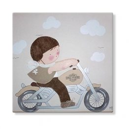 cuadros infantiles personalizados con nombre artesanales lienzos decoracion regalos bebes niños niñas blaucasa moto harley