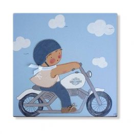 cuadros infantiles personalizados con nombre artesanales lienzos decoracion regalos bebes niños niñas blaucasa moto harley