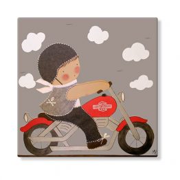cuadros infantiles personalizados con nombre artesanales lienzos decoracion regalos bebes niños niñas blaucasa moto harley