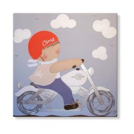 cuadros infantiles personalizados con nombre artesanales lienzos decoracion regalos bebes niños niñas blaucasa moto harley