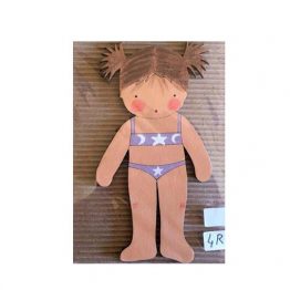 muñecas recortables de madera y disfraz blaucasa bañador