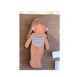 muñecas recortables de madera y disfraz blaucasa bañador
