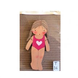 muñecas recortables de madera y disfraz blaucasa bañador
