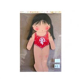 muñecas recortables de madera y disfraz blaucasa bañador